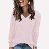 Top de Manga Larga con Cuello en V para Mujeres