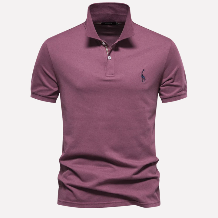 Polo de Algodón Lujoso para Hombres con Bordado de Ciervo