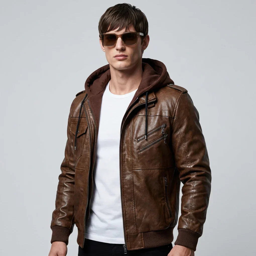 Abrigo de invierno para hombres con cuello de pelo