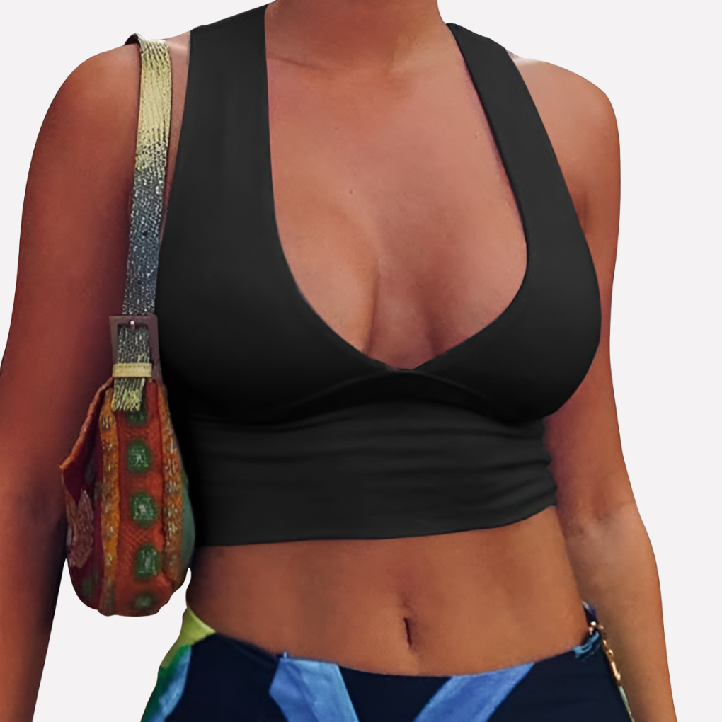 Top Corto Racerback con Corte de Mujeres