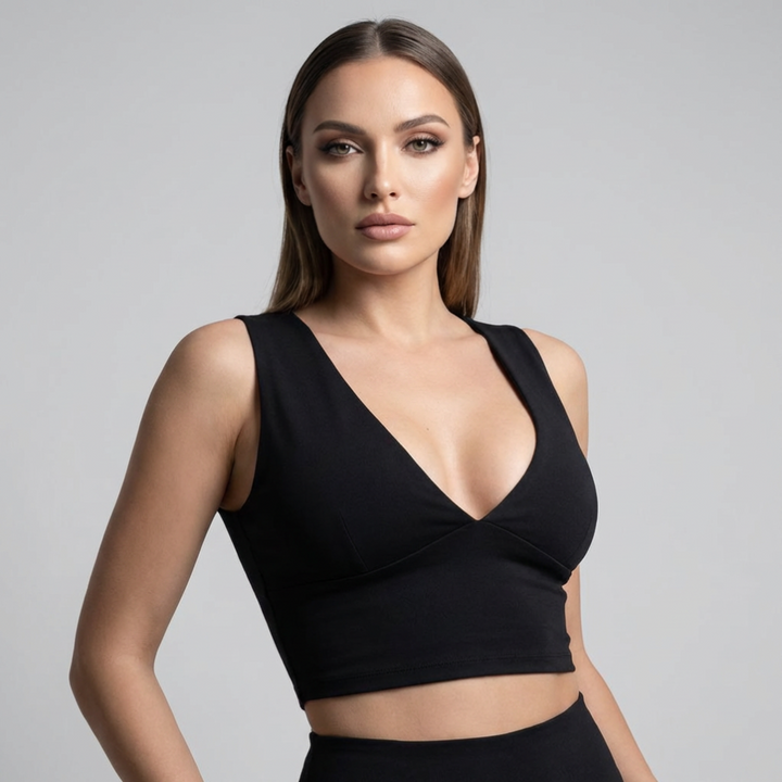 Top Corto Racerback con Corte de Mujeres