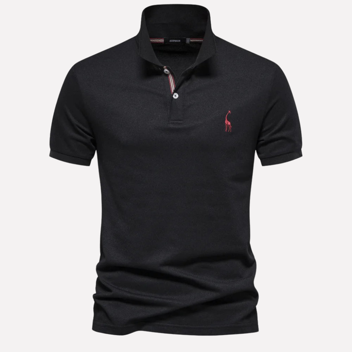 Polo de Algodón Lujoso para Hombres con Bordado de Ciervo