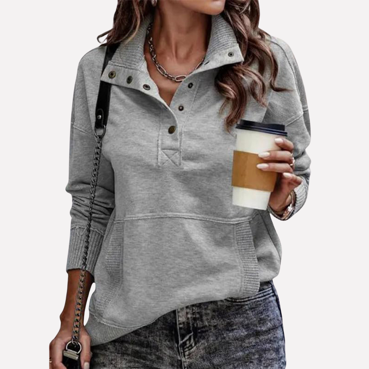 Sudadera Casual de Manga Larga con Cuello Stand