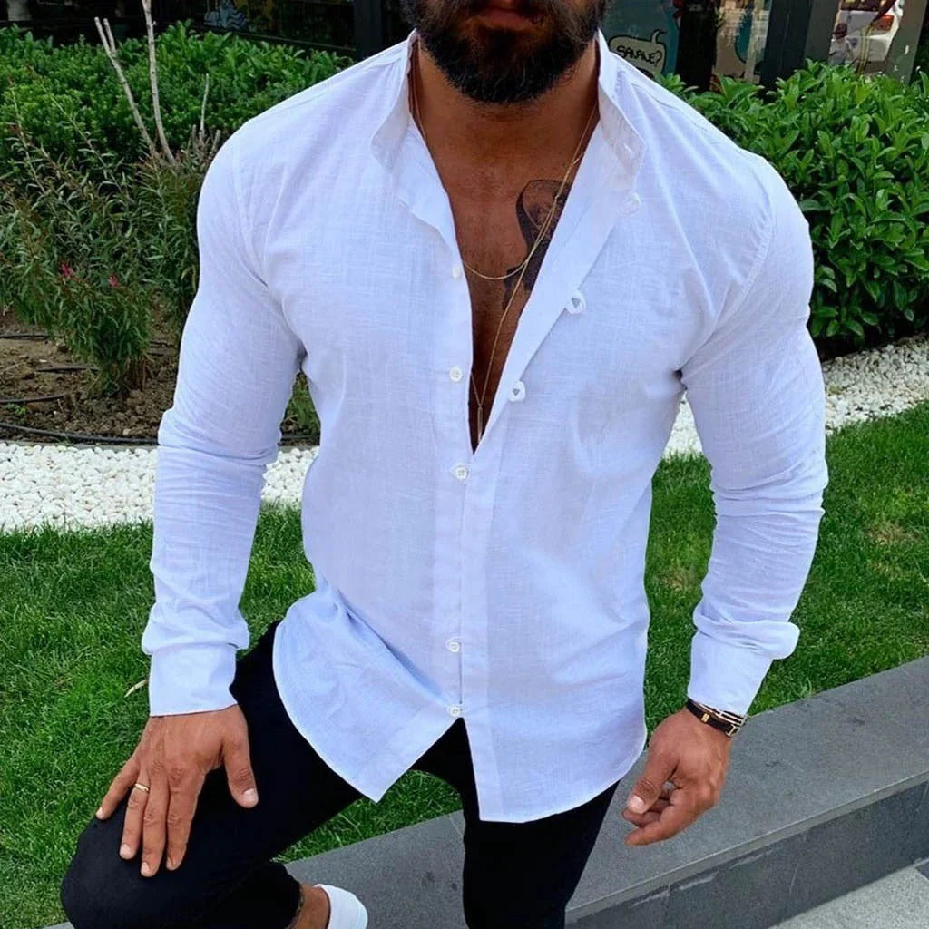 Camisa de Lino Lisa para Hombre: Frescura y Estilo Atemporal para el Verano