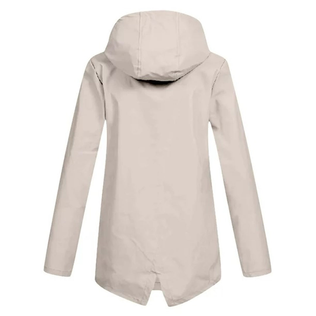 Chaqueta impermeable de longitud media para mujer