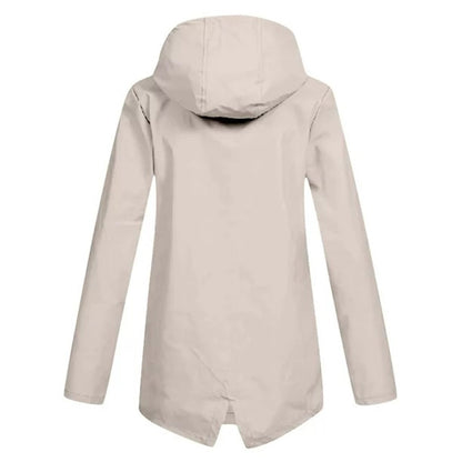 Chaqueta impermeable de longitud media para mujer