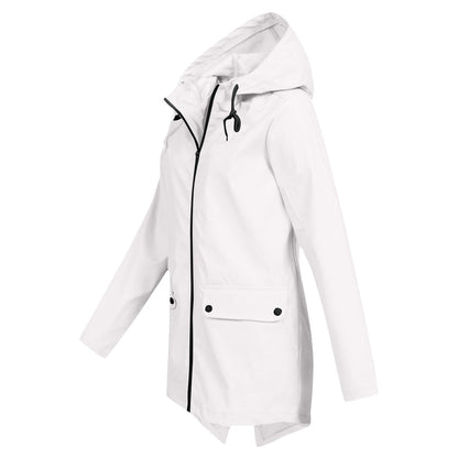 Chaqueta impermeable de longitud media para mujer