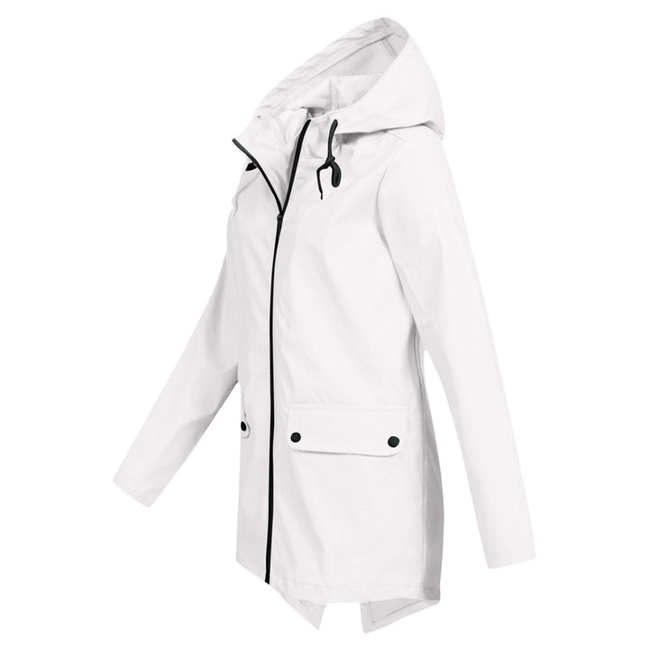 Chaqueta impermeable de longitud media para mujer