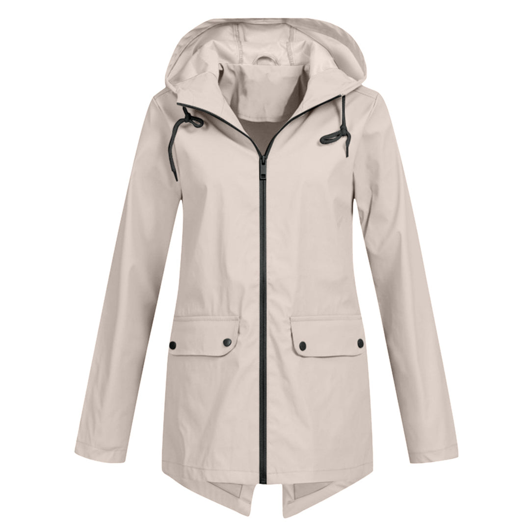 Chaqueta impermeable de longitud media para mujer