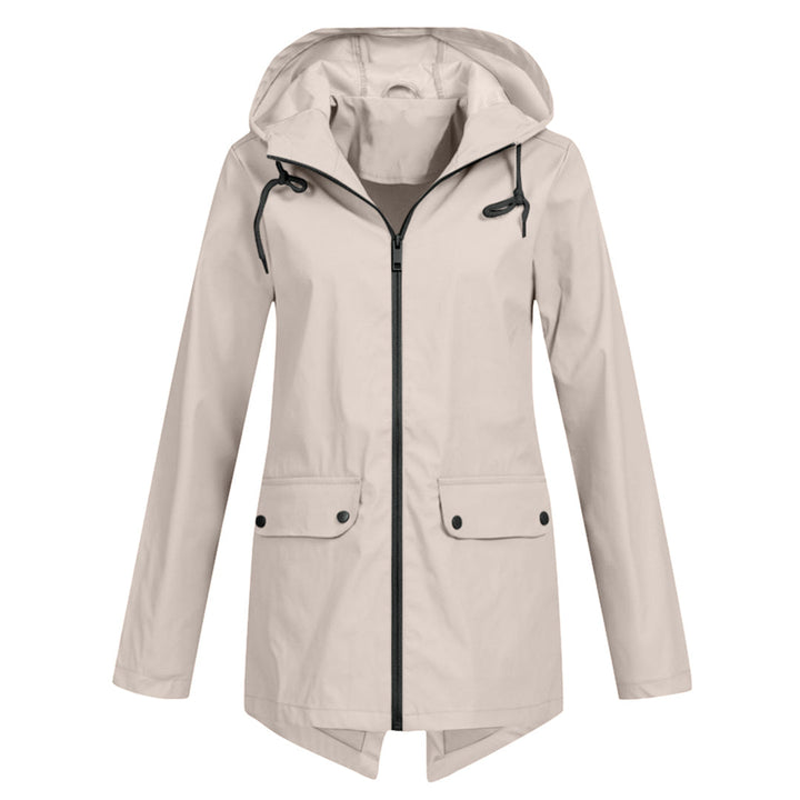 Chaqueta impermeable de longitud media para mujer