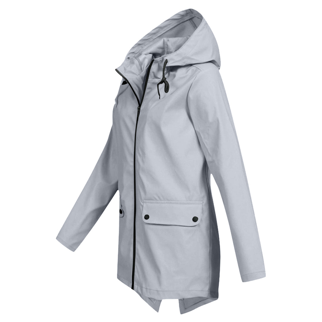 Chaqueta impermeable de longitud media para mujer