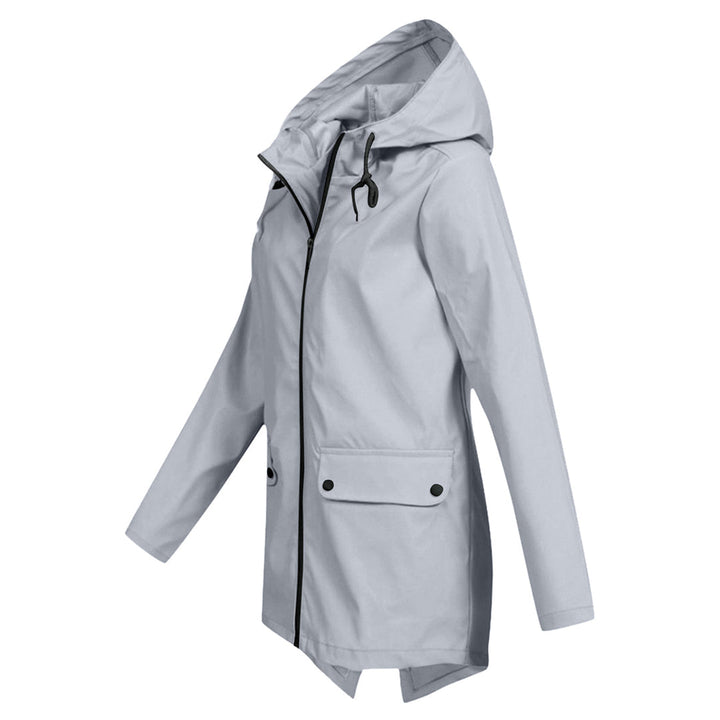 Chaqueta impermeable de longitud media para mujer