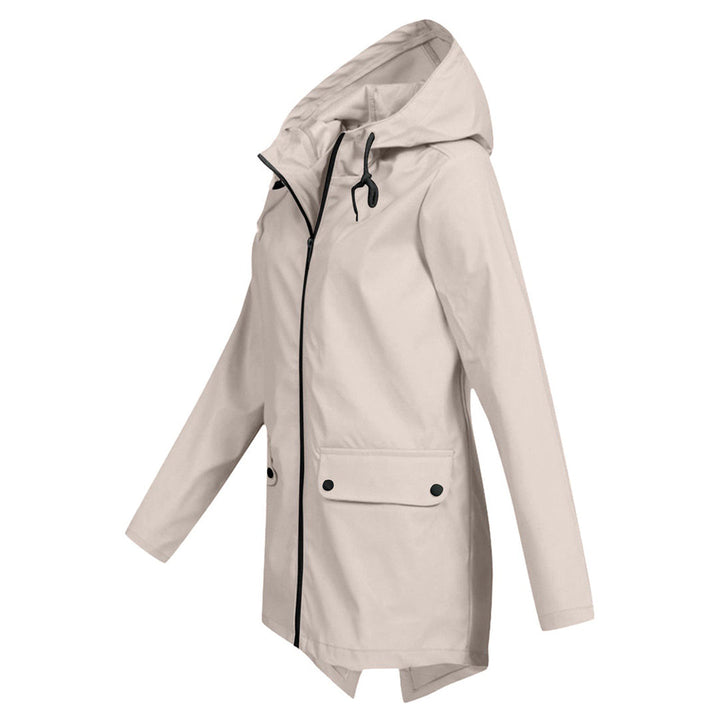 Chaqueta impermeable de longitud media para mujer