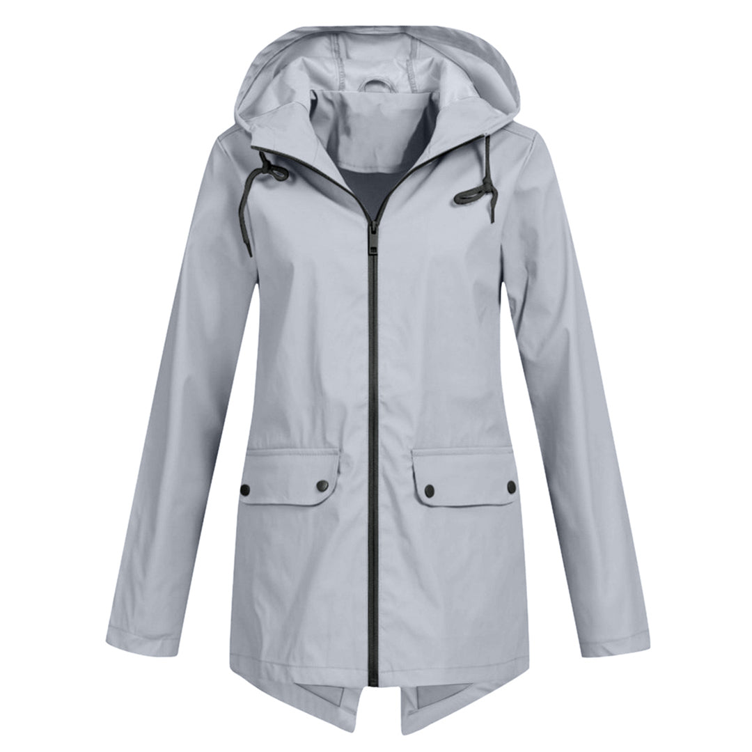 Chaqueta impermeable de longitud media para mujer