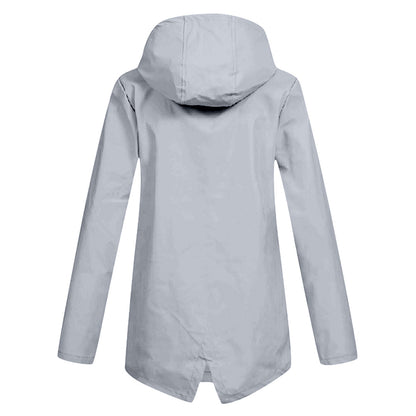 Chaqueta impermeable de longitud media para mujer