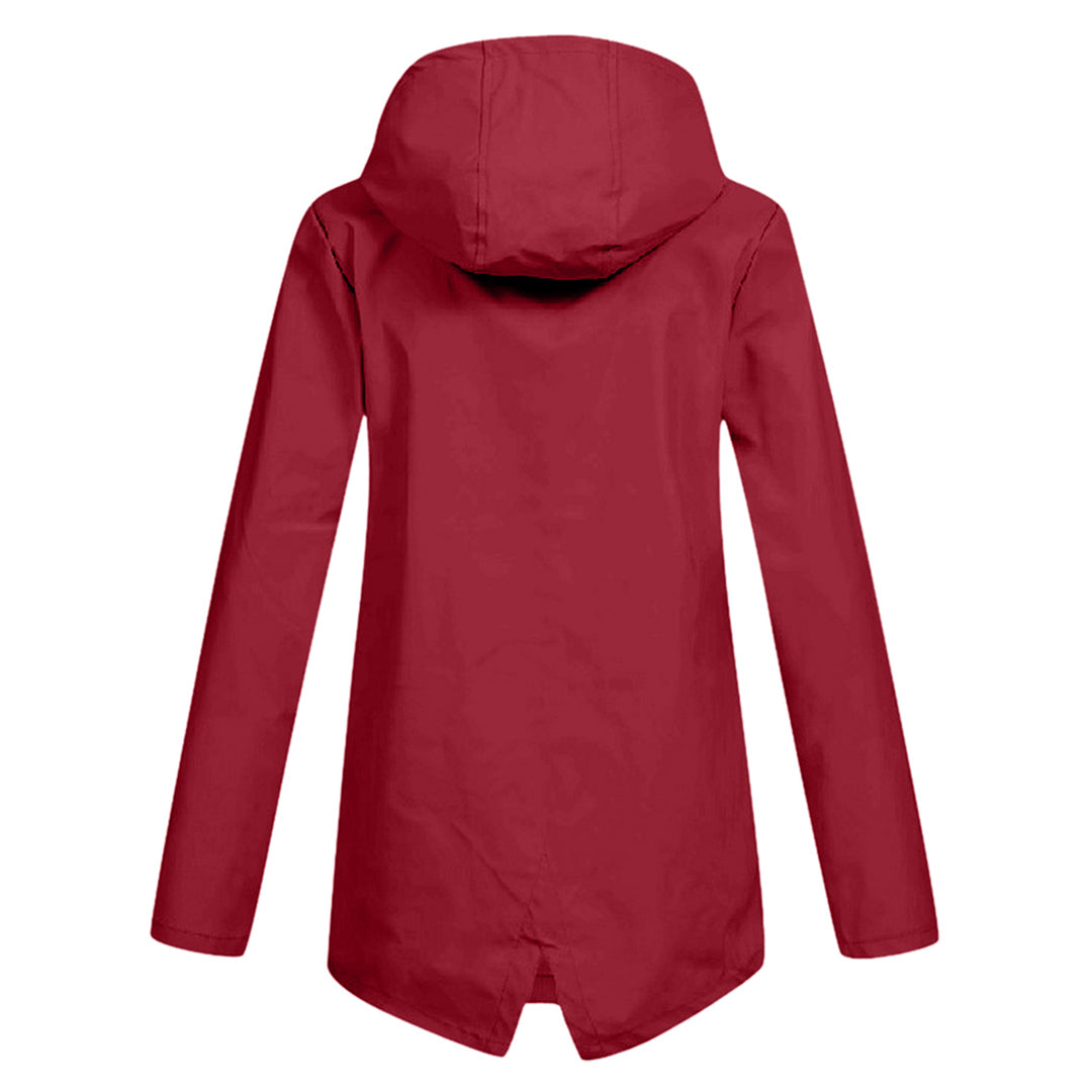 Chaqueta impermeable de longitud media para mujer