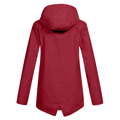 Chaqueta impermeable de longitud media para mujer