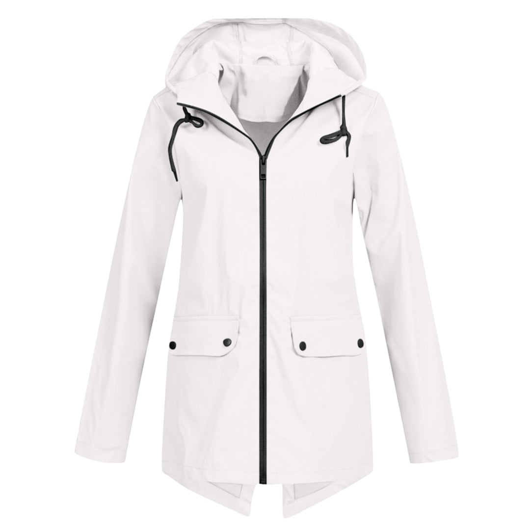 Chaqueta impermeable de longitud media para mujer
