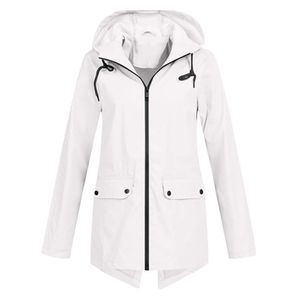 Chaqueta impermeable de longitud media para mujer