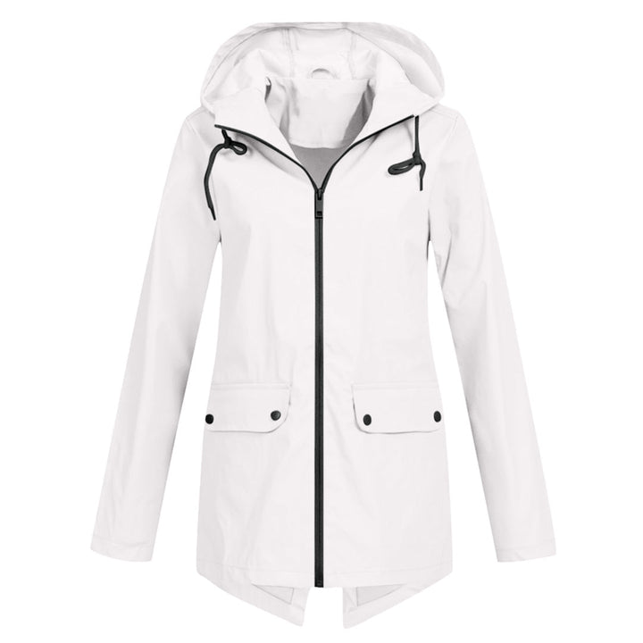 Chaqueta impermeable de longitud media para mujer