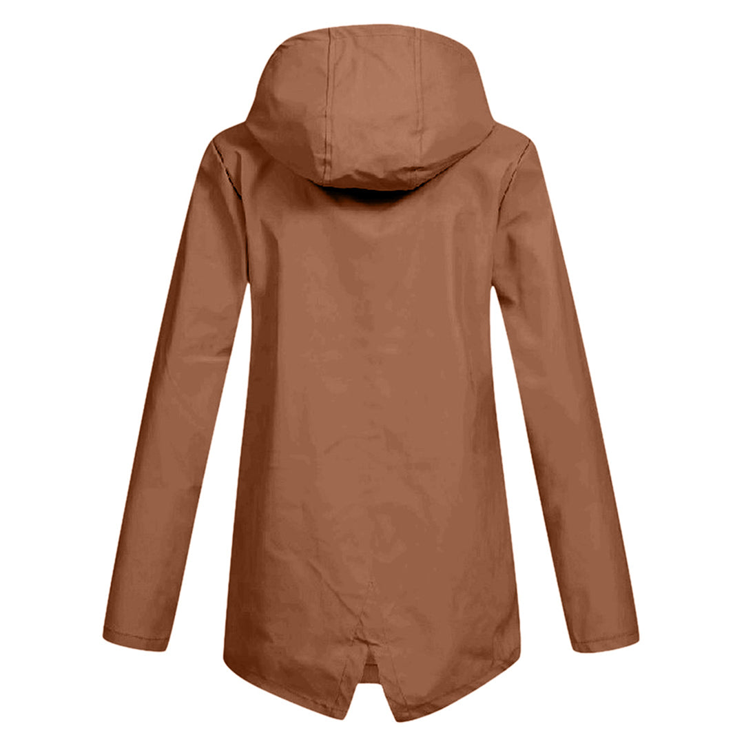 Chaqueta impermeable de longitud media para mujer