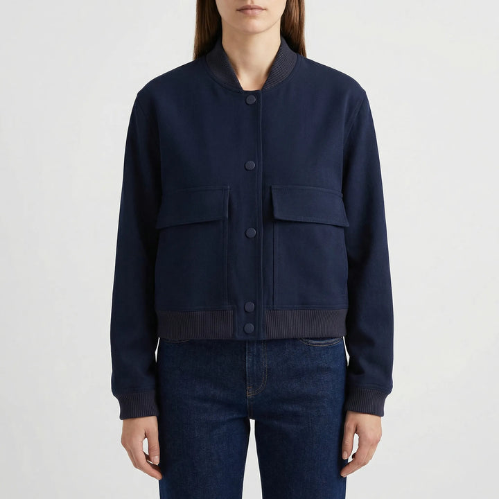 Faunelle - Chaqueta bomber corta informal para mujer