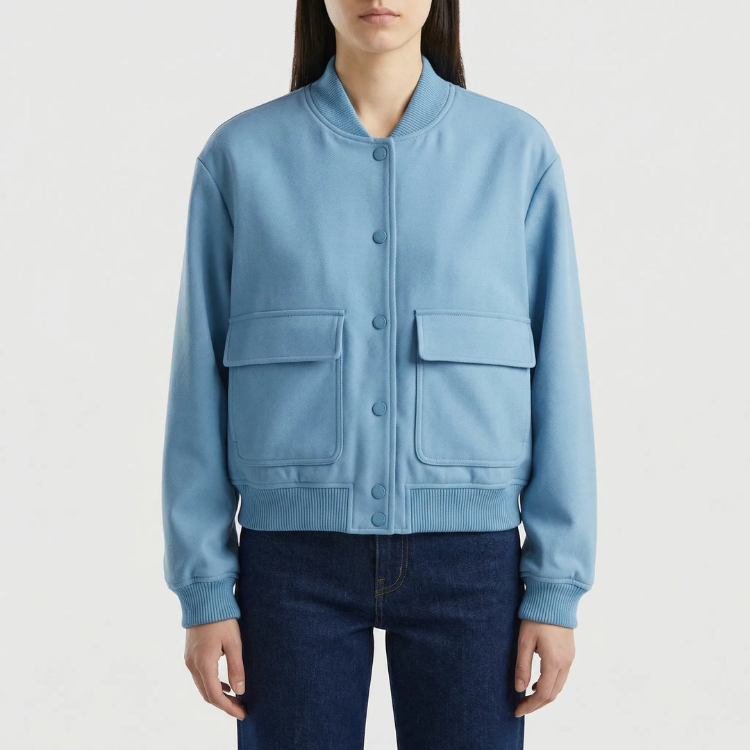 Faunelle - Chaqueta bomber corta informal para mujer