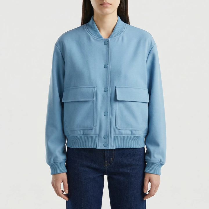 Faunelle - Chaqueta bomber corta informal para mujer
