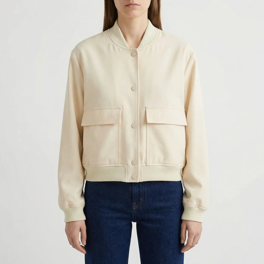 Faunelle - Chaqueta bomber corta informal para mujer