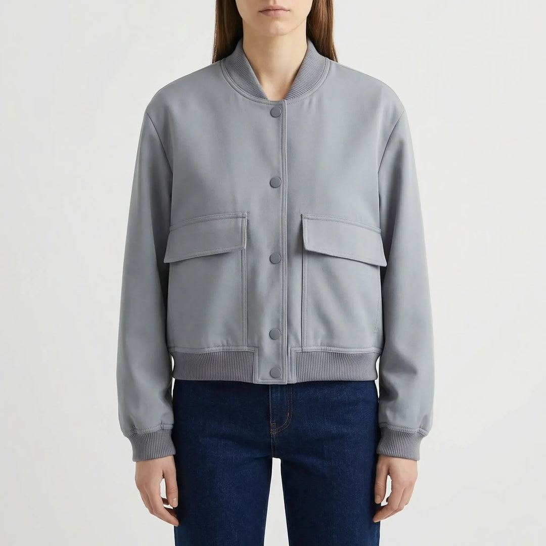 Faunelle - Chaqueta bomber corta informal para mujer