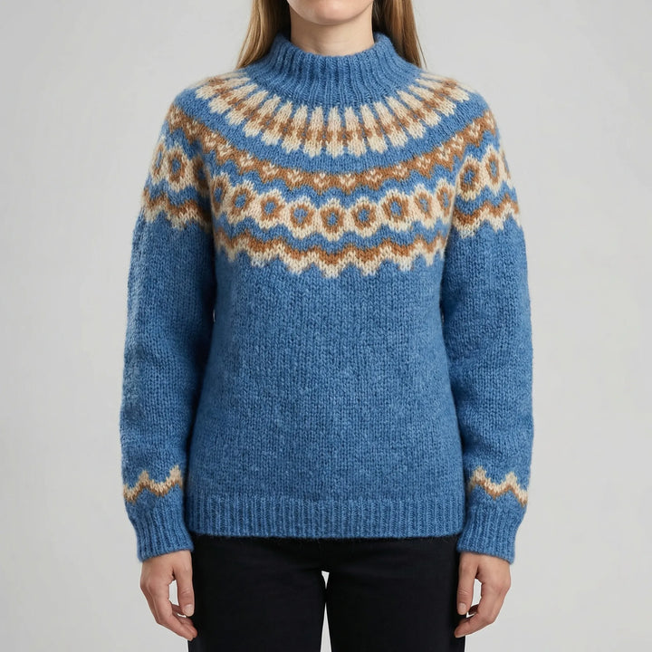 Fjelora - Jersey de punto con estampado nórdico Fair Isle