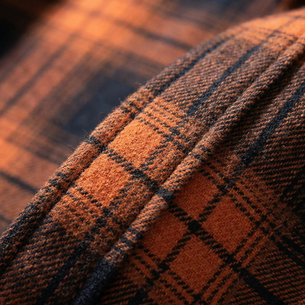 Flandrex - Chaqueta tipo camisa a cuadros con forro polar para hombre