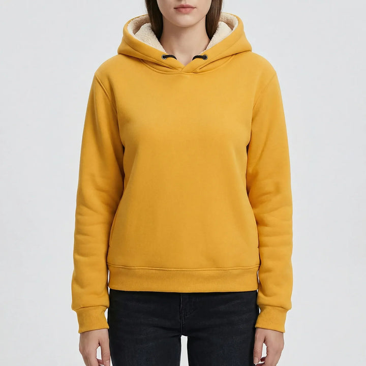 Flecerna - Sudadera con capucha forrada de felpa para mujer