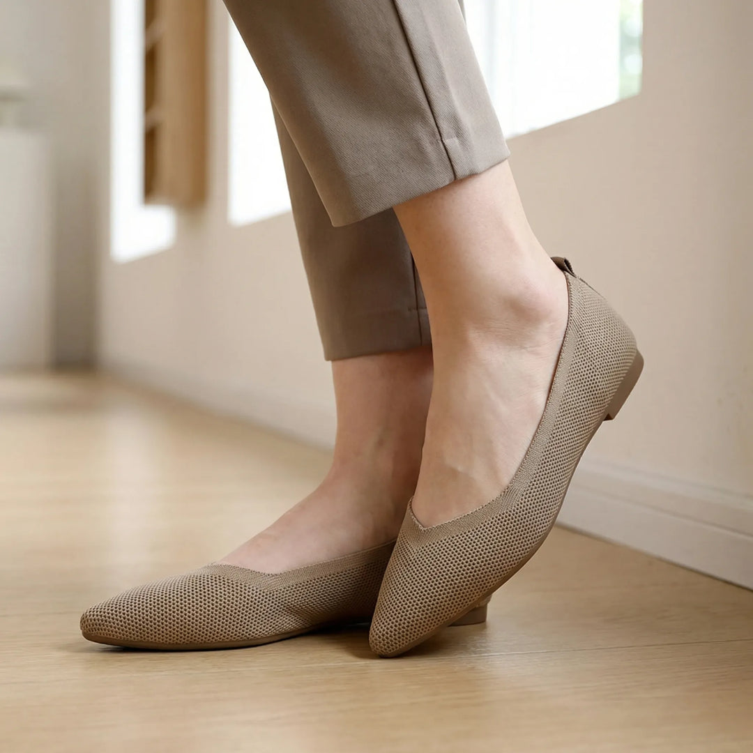 Flettora - Zapatos planos sin cordones con punta afilada