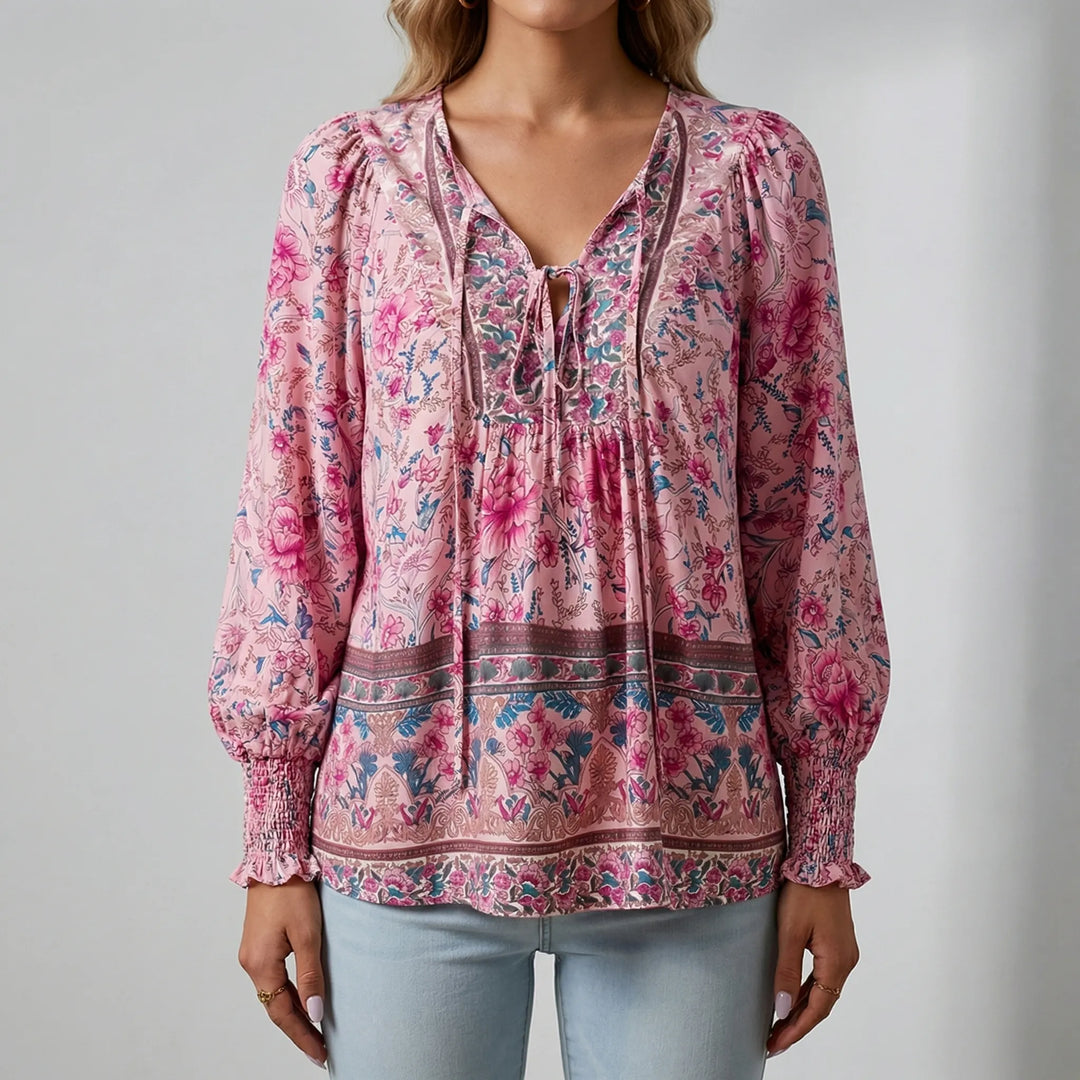 Florindra - Blusa boho con estampado floral