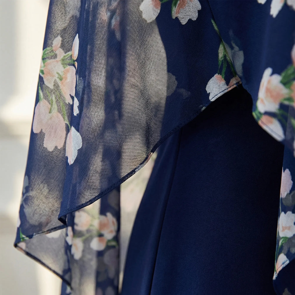 Florvane - Vestido midi con estampado floral para ocasiones especiales