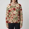Suéter Pullover de Cuello Alto con Estampado Floral para Mujeres