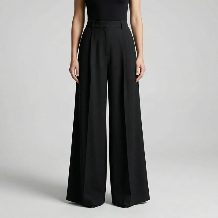 Flowana - Pantalones de talle alto, acampanados y de pierna ancha
