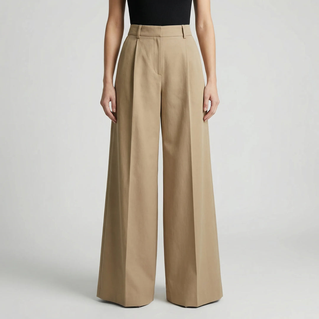 Flowana - Pantalones de talle alto, acampanados y de pierna ancha