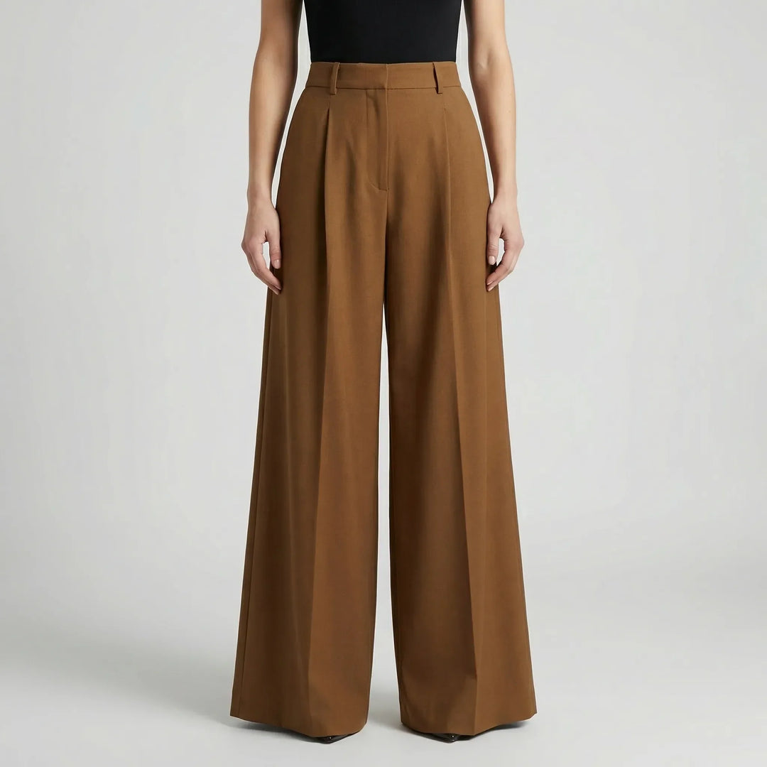 Flowana - Pantalones de talle alto, acampanados y de pierna ancha