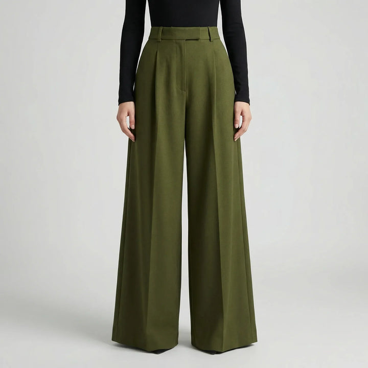 Flowana - Pantalones de talle alto, acampanados y de pierna ancha