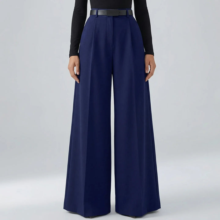 Flowvia - Pantalones largos de talle alto y pierna ancha