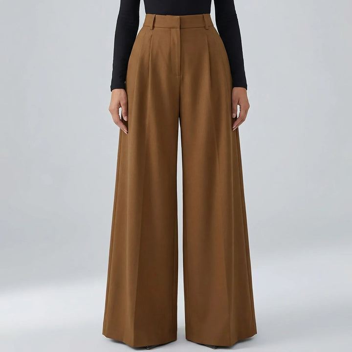 Flowvia - Pantalones largos de talle alto y pierna ancha