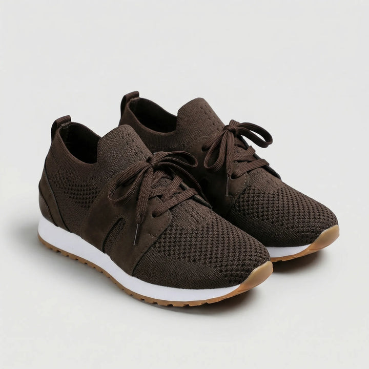 Fluxera - Zapatillas casuales con parte superior de malla y cordones