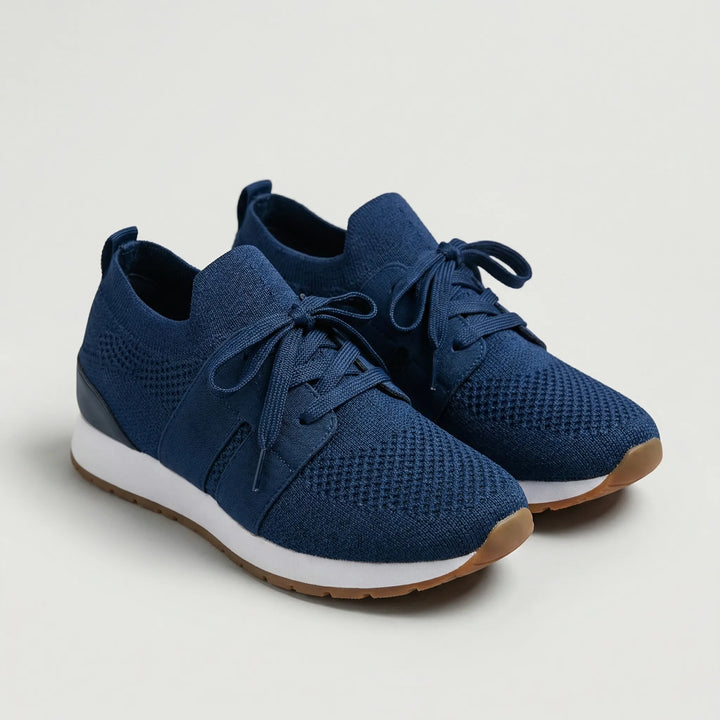 Fluxera - Zapatillas casuales con parte superior de malla y cordones
