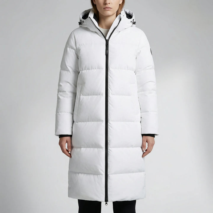 Froskeva - Parka acolchada con capucha hasta la rodilla