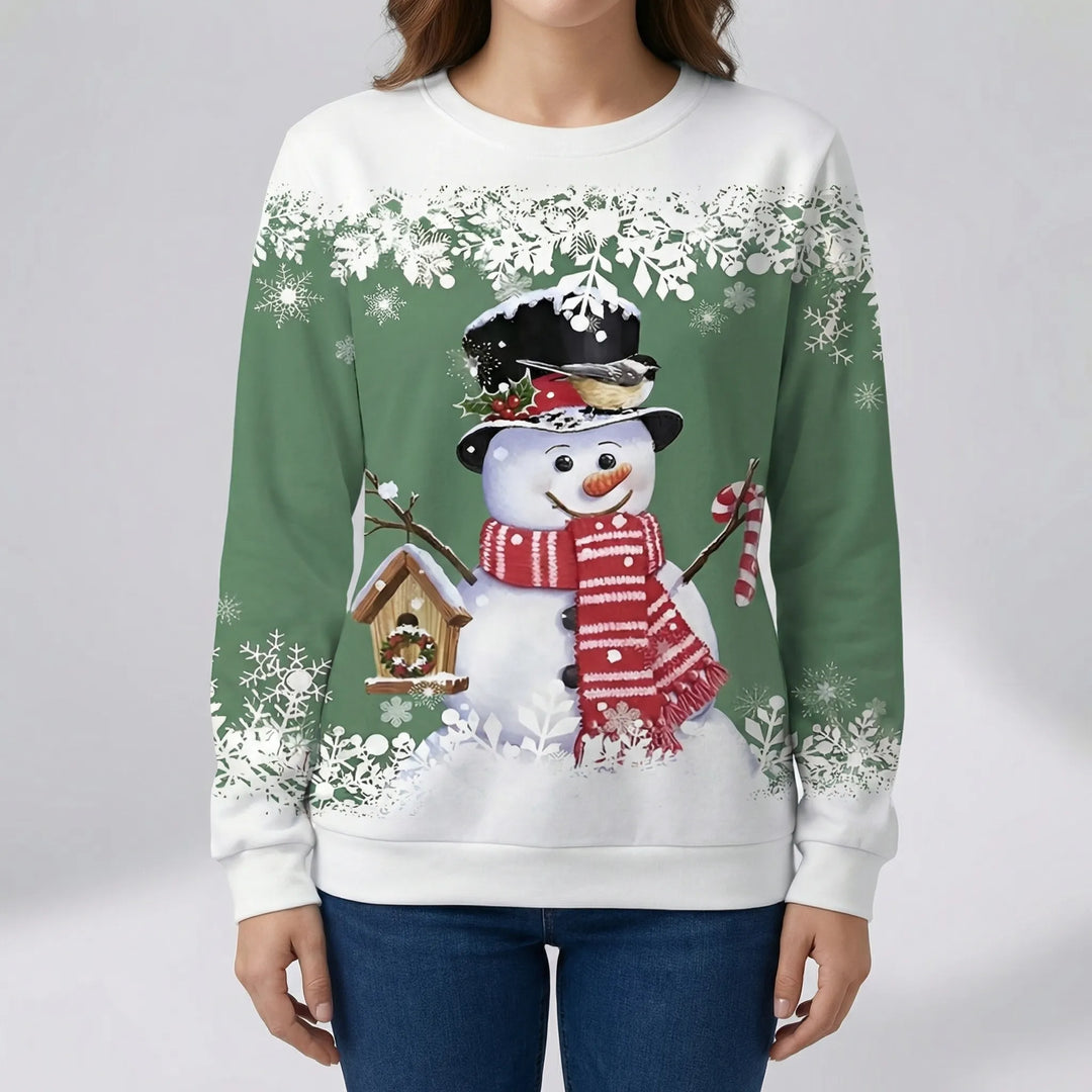 Sudadera con estampado de muñeco de nieve navideño de Frostivelle