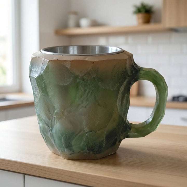 Gemlux - Taza de café con diseño de gema facetada