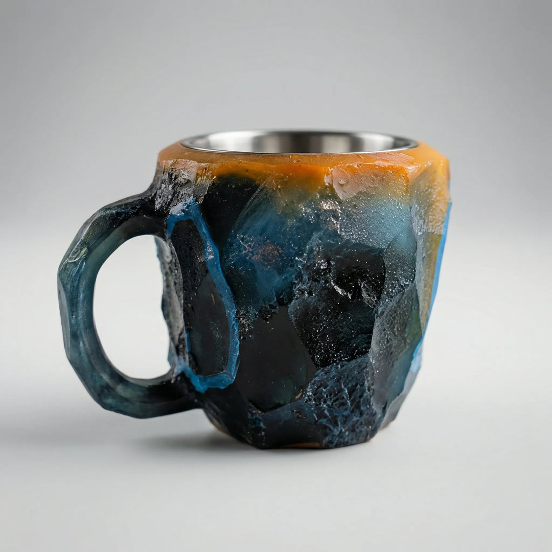 Gemlux - Taza de café con diseño de gema facetada