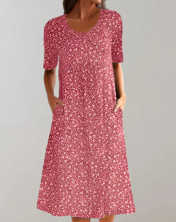 Vestido informal ligero de cuello en V para mujer